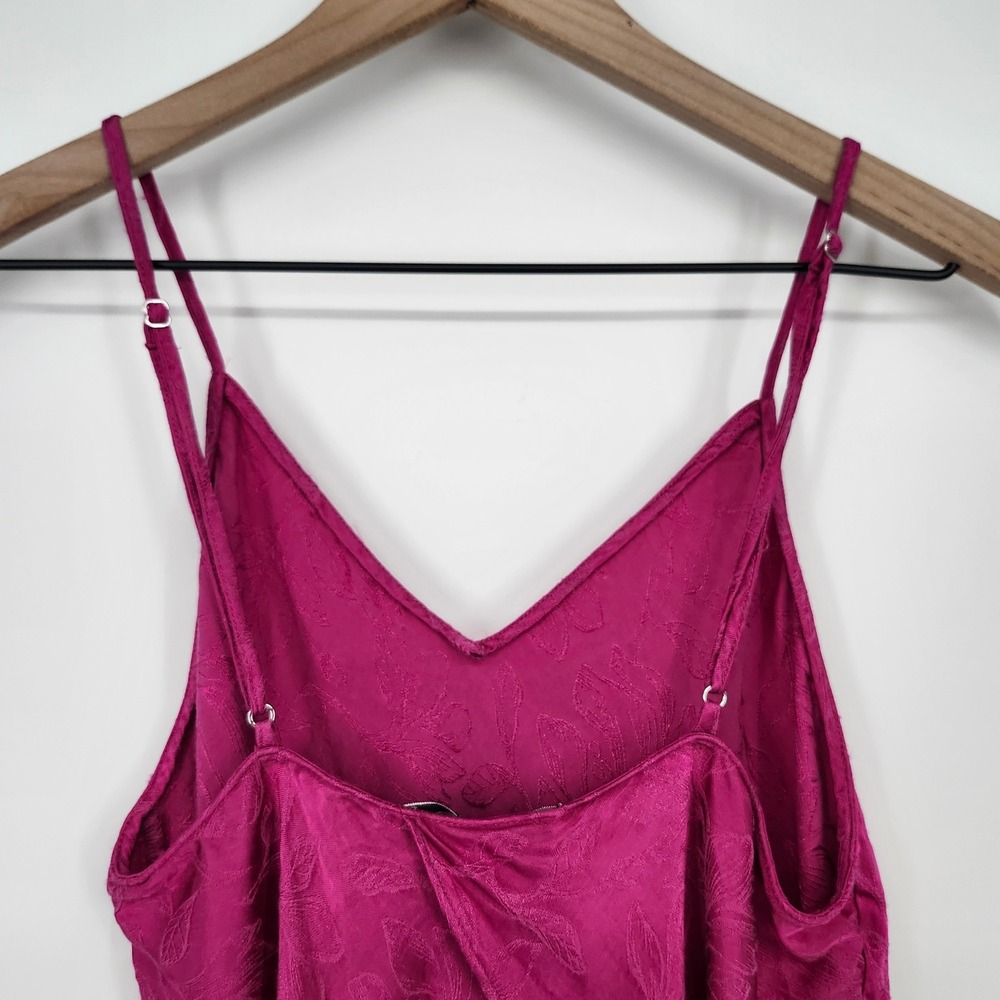 Victoria's Secret Satin Floral Camisole Top Medium Raspberry Pink Coquette - Picture 7 of 7